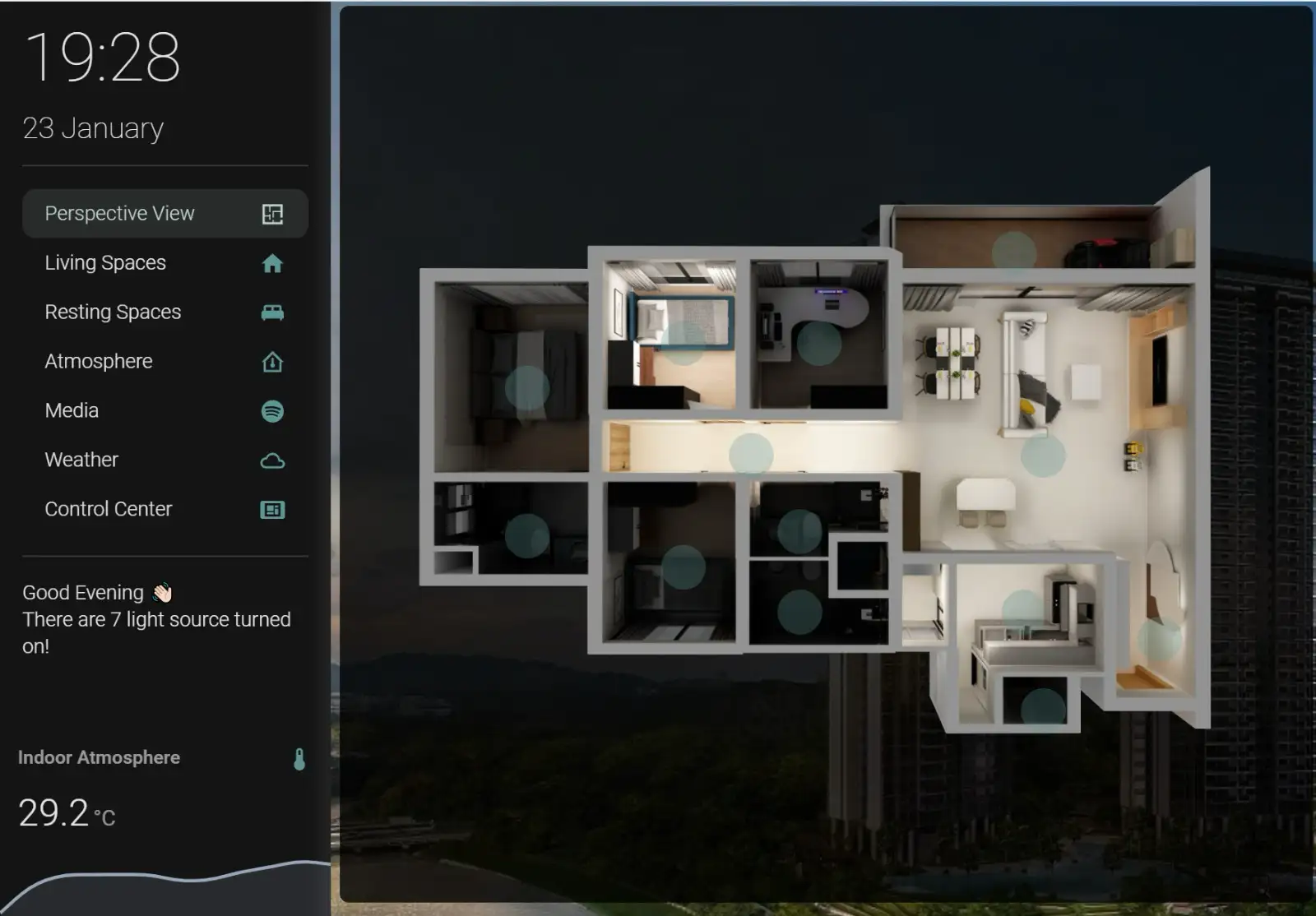 Eleganckie sterowanie smart home we wnętrzu